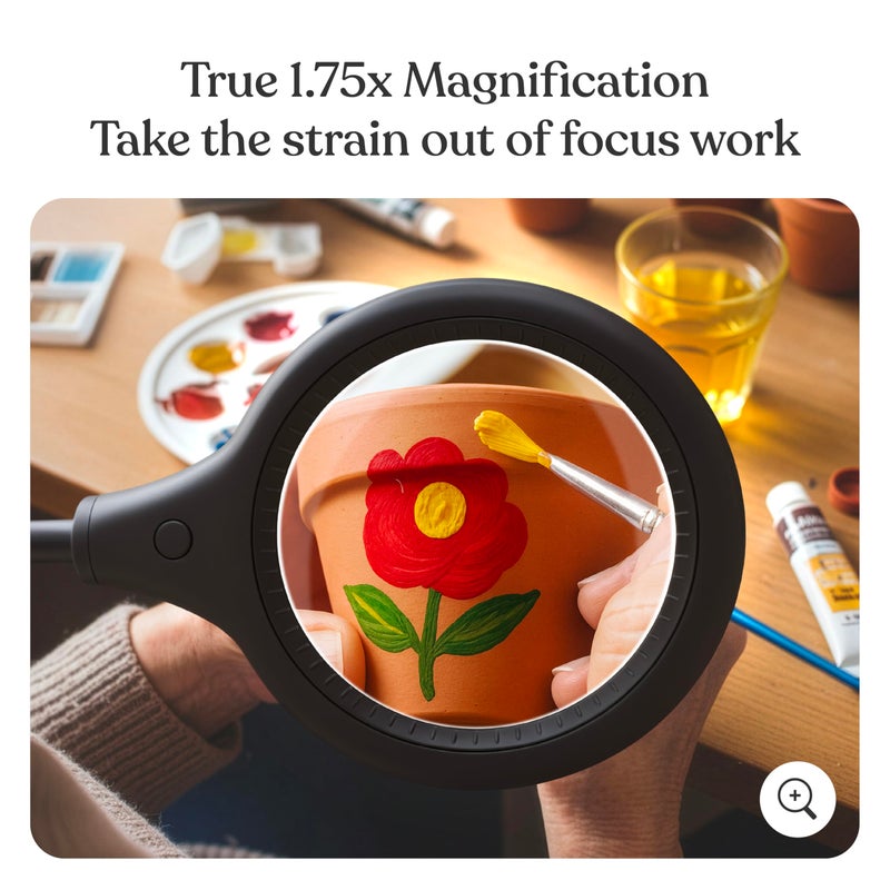 Brightech LightView Flex Magnifying Desk Lamp, 1.75X Light Magnifier, Adjustable Magnifying Glass with Light for Crafts, Reading, Close Work - Image 4